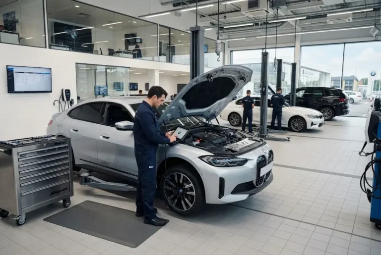 BMW Service: Costs, Records and Maintenance Guide BMW service and maintenance inspection at a professional UK workshop