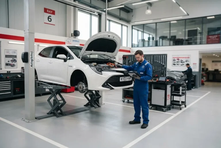 Toyota Service: Booking, Costs and Maintenance Guide Toyota service and vehicle maintenance at a professional UK workshop